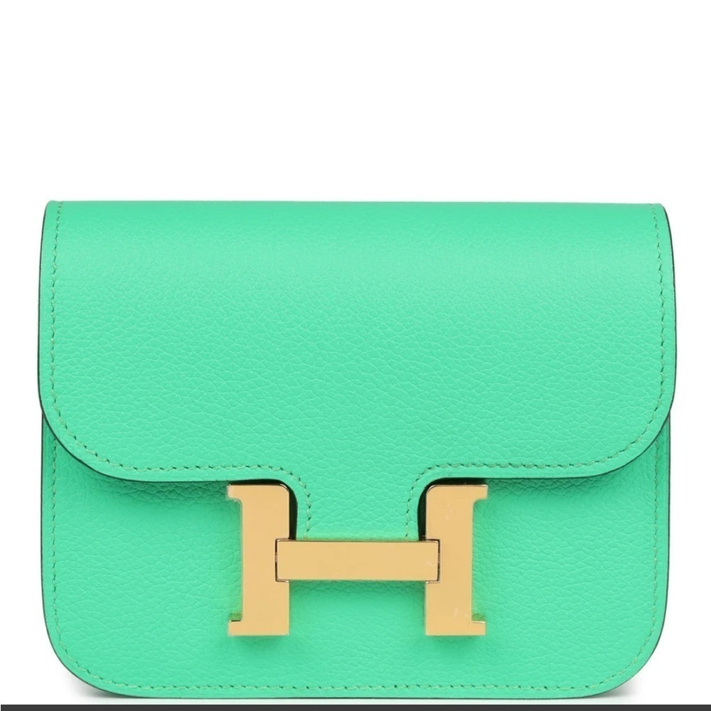 Hermes
Evercolor Bi-Color
Constance Slim Wallet
Vert Comics Bleu Zellige
NWT’s